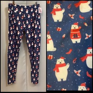 Luv21 Leggings Women’s Size 12-20 Pockets Yoga Waistband Polar Express Pattern